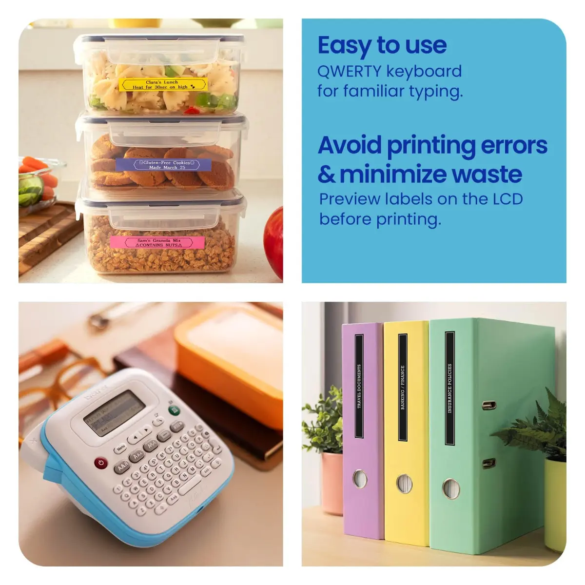 Brother P-Touch PT-N20 Label Maker with 3 Btag Tape Rolls | Prints 2 Lines, 9mm Height, 12mm Width - view 4