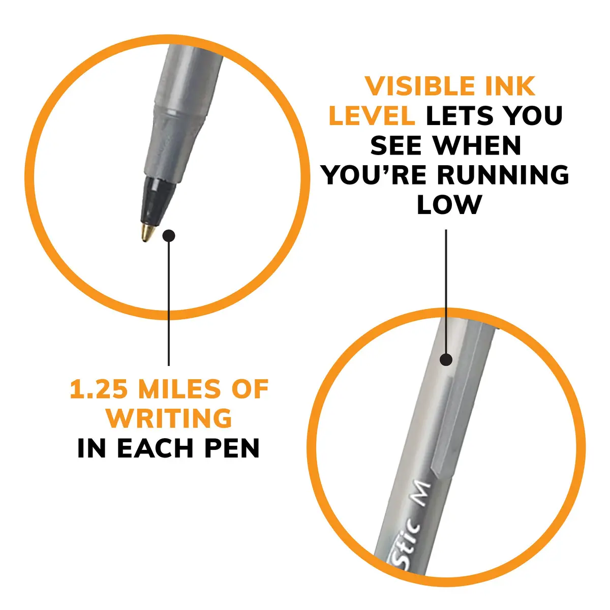 BIC Round Stic Xtra Life Assorted Ink Ballpoint Pens, Medium Point 1.0mm, 540 Count | Smooth Ink Flow for Office & School - view 7