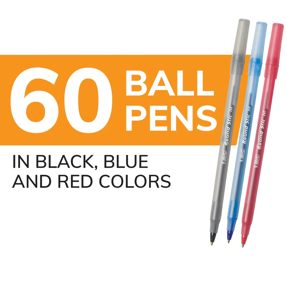 BIC Round Stic Xtra Life Assorted Ink Ballpoint Pens, Medium Point 1.0mm, 540 Count | Smooth Ink Flow for Office & School - view 2