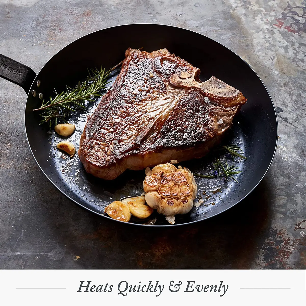 Merten & Storck Pre-Seasoned Carbon Steel 8” Frying Pan Skillet, Use on Induction, Stove & Grill, Pack of 6 - view 6