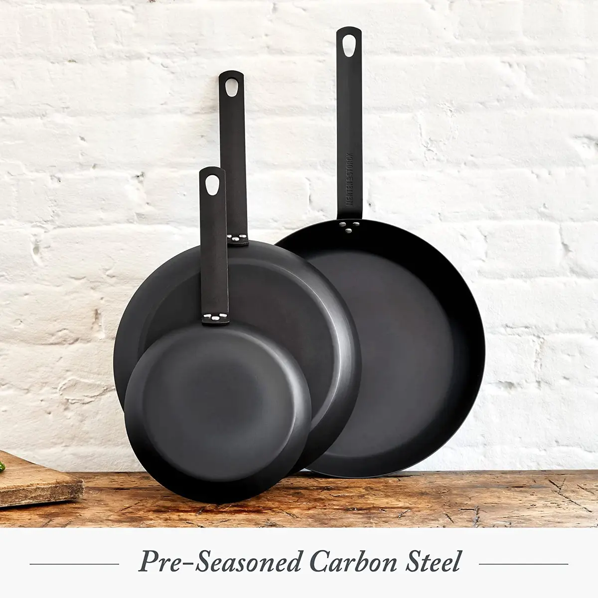 Merten & Storck Pre-Seasoned Carbon Steel 8” Frying Pan Skillet, Use on Induction, Stove & Grill, Pack of 6 - view 2