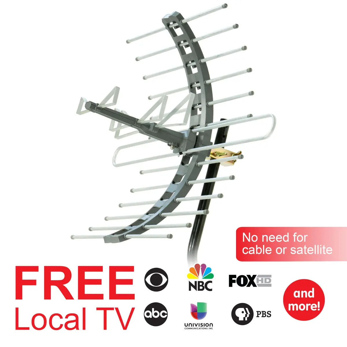GE Outdoor HD Digital TV-Antenna (Pack of 3) | Long Range 70+ Mile, 4K & 8K Ultra HD Ready, Weather Resistant - view 3