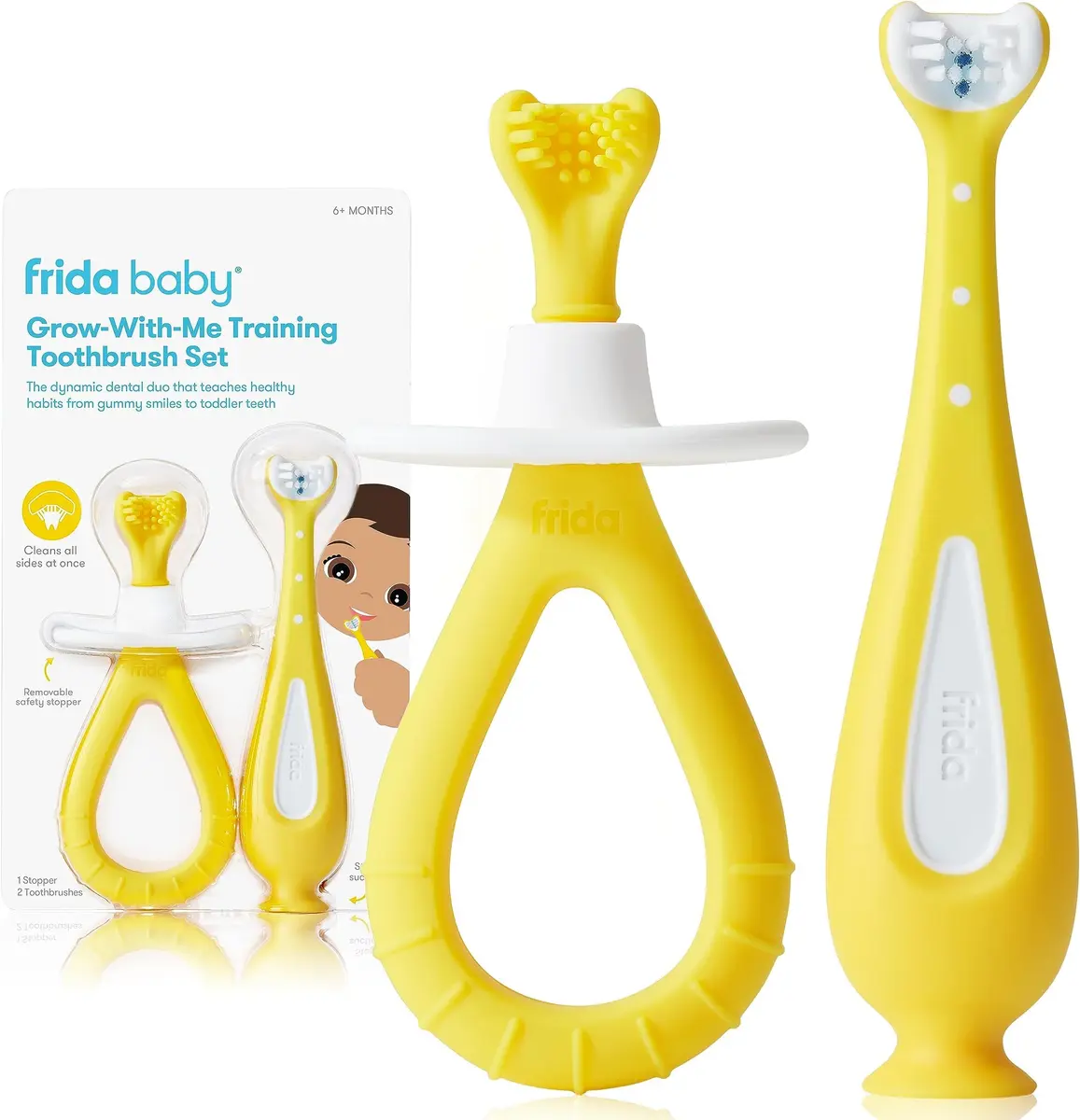 Frida Baby Grow-with-Me Training Toothbrush Set | Infant & Toddler Oral Care for Sensitive Gums - main product image