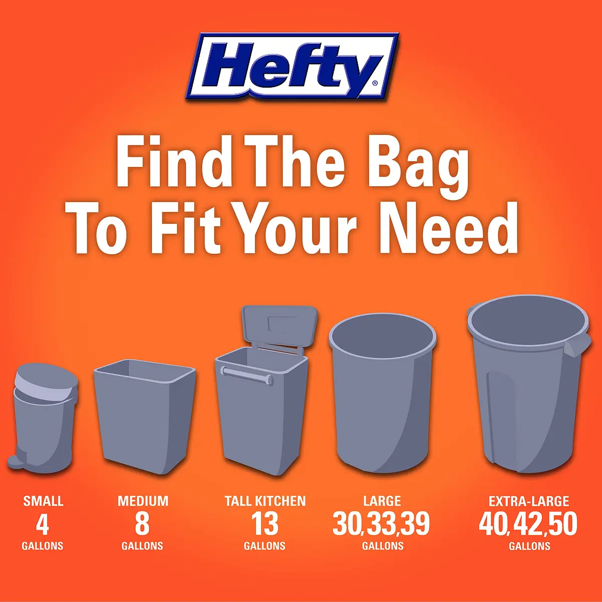 Hefty Small Garbage Bags, Flap Tie, Lavender & Sweet Vanilla Scent, 4 Gallon, 312 Count (Pack of 12) | Odor Control & Leak Protection - view 7
