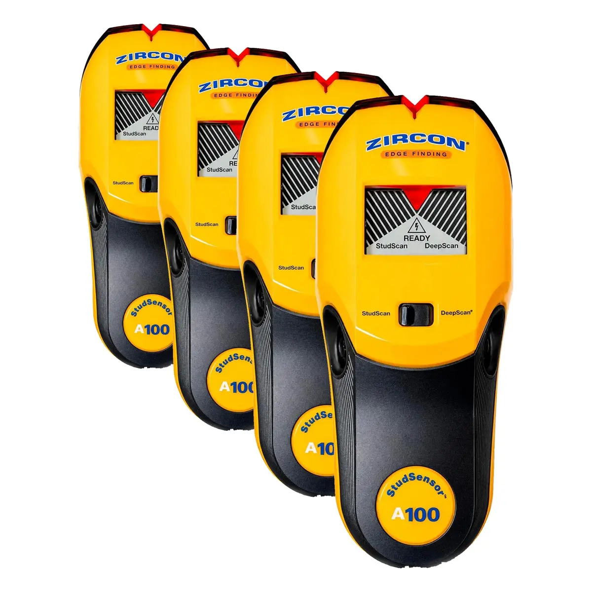Zircon StudSensor A100 Edge & Live Wire Detection Pack of 4 | Accurate Wall Scanner with LCD & Audio - main product image