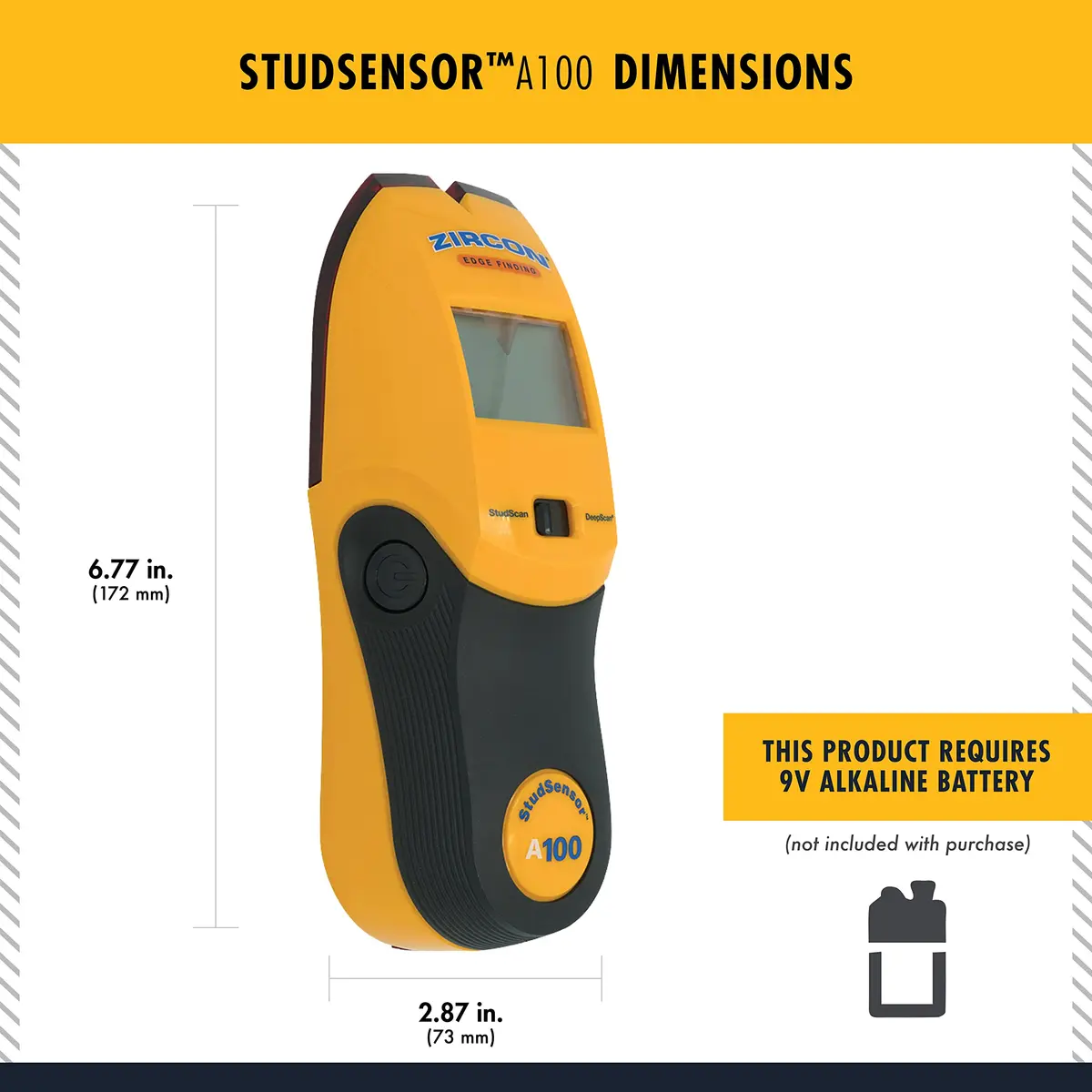 Zircon StudSensor A100 Edge & Live Wire Detection Pack of 4 | Accurate Wall Scanner with LCD & Audio - view 6
