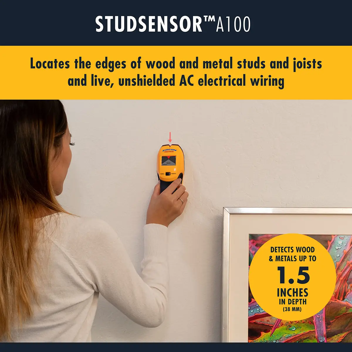 Zircon StudSensor A100 Edge & Live Wire Detection Pack of 4 | Accurate Wall Scanner with LCD & Audio - view 2
