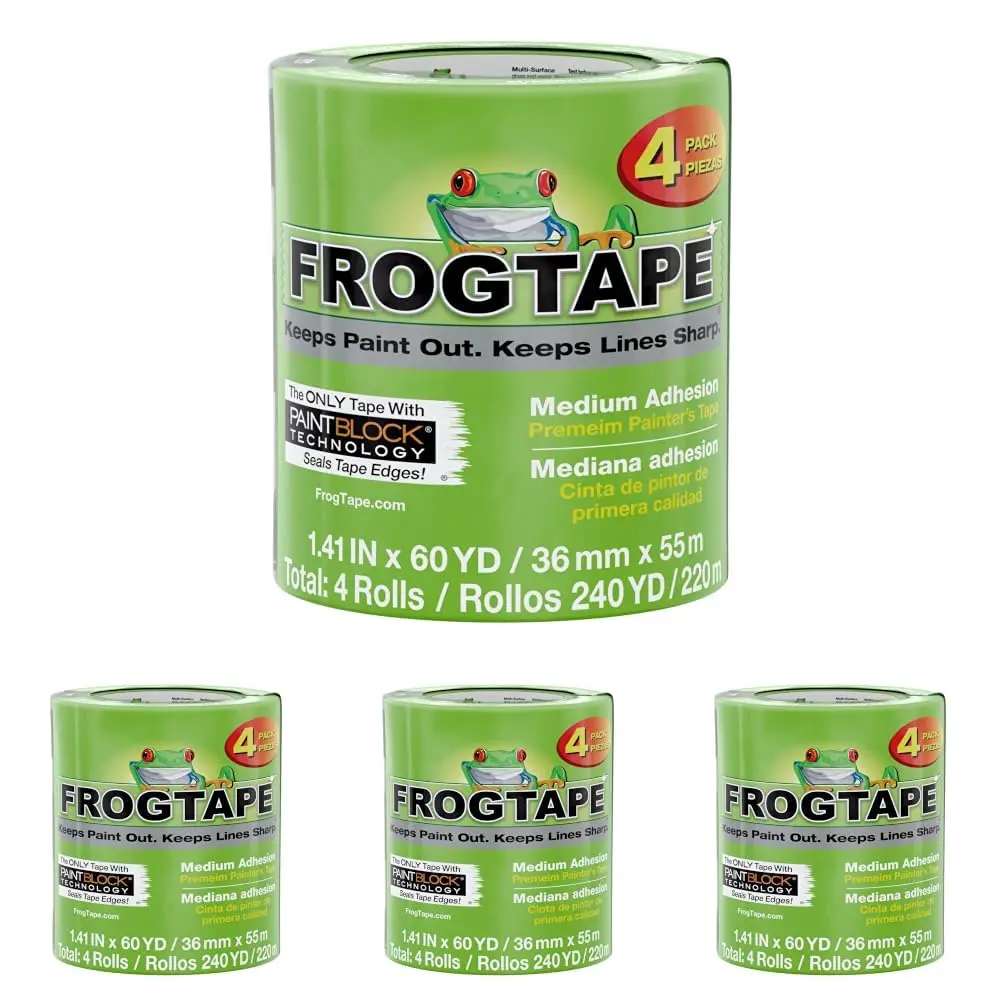 FrogTape Multi-Surface Painters Tape with PAINTBLOCK, 1.5 Inch Wide | Sharp Edges, UV-Resistant, Made in USA - main product image