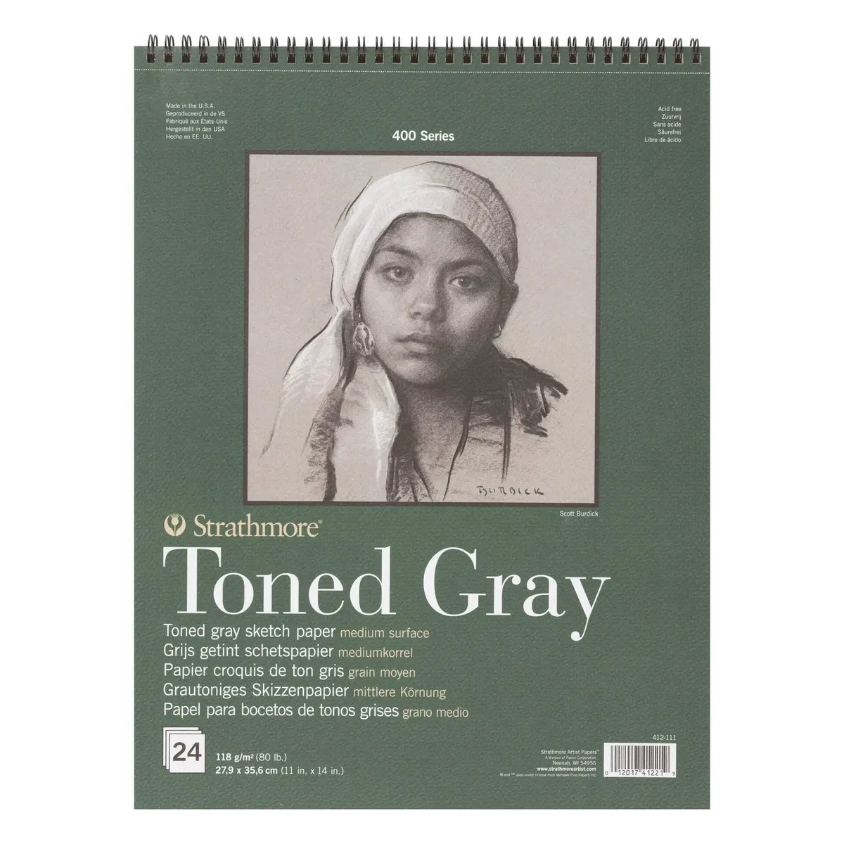 Strathmore 400 Series Wire Bound Toned Sketch Pad 11 x 14 inches Gray 288 Sheets (Pack of 12) | Artist-Grade Paper for Drawing & Illustration - view 4