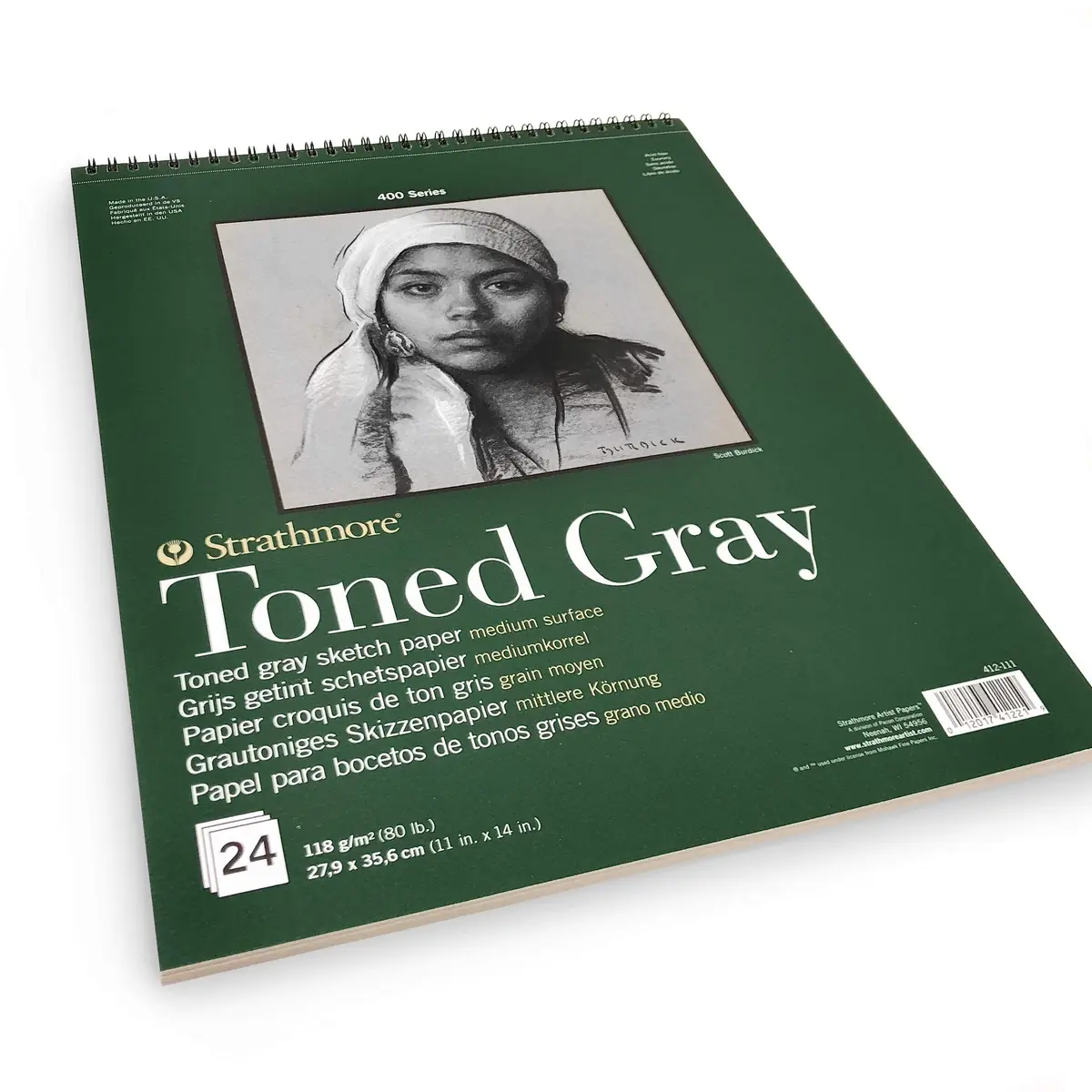 Strathmore 400 Series Wire Bound Toned Sketch Pad 11 x 14 inches Gray 288 Sheets (Pack of 12) | Artist-Grade Paper for Drawing & Illustration - view 3