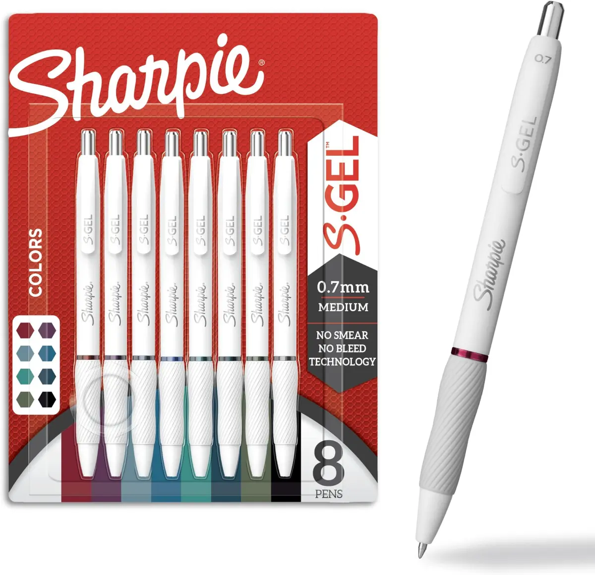 Sharpie S-Gel Pens, Fashion Barrel White Pearl, Medium Point (0.7mm), Bold Ink Colors | Vivid, Smudge-Free Writing - main product image