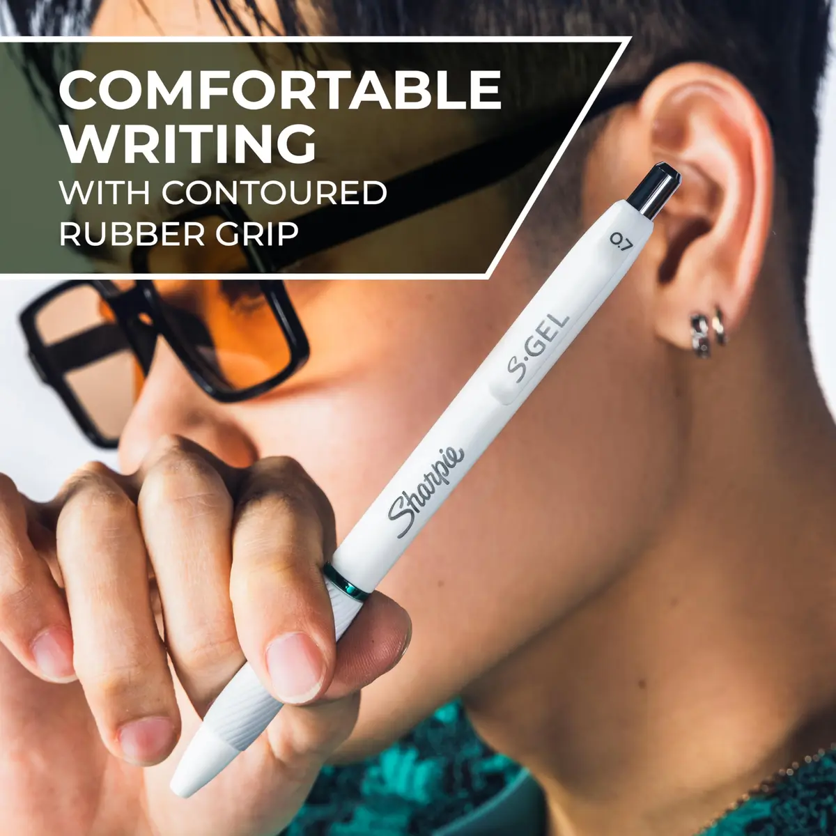 Sharpie S-Gel Pens, Fashion Barrel White Pearl, Medium Point (0.7mm), Bold Ink Colors | Vivid, Smudge-Free Writing - view 5