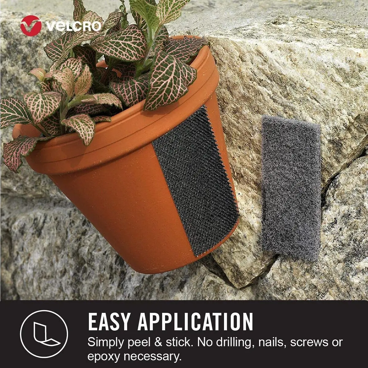 VELCRO Brand Extreme Outdoor Heavy Duty Tape 10ft x 1in (3.04m x 2.54cm) Black | Holds 15 lbs (6.8 kg) per 1-inch strip - view 6