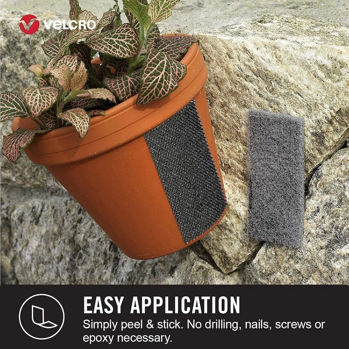 VELCRO Brand Extreme Outdoor Heavy Duty Tape 10ft x 1in (3.04m x 2.54cm) Black | Holds 15 lbs (6.8 kg) per 1-inch strip - view 4