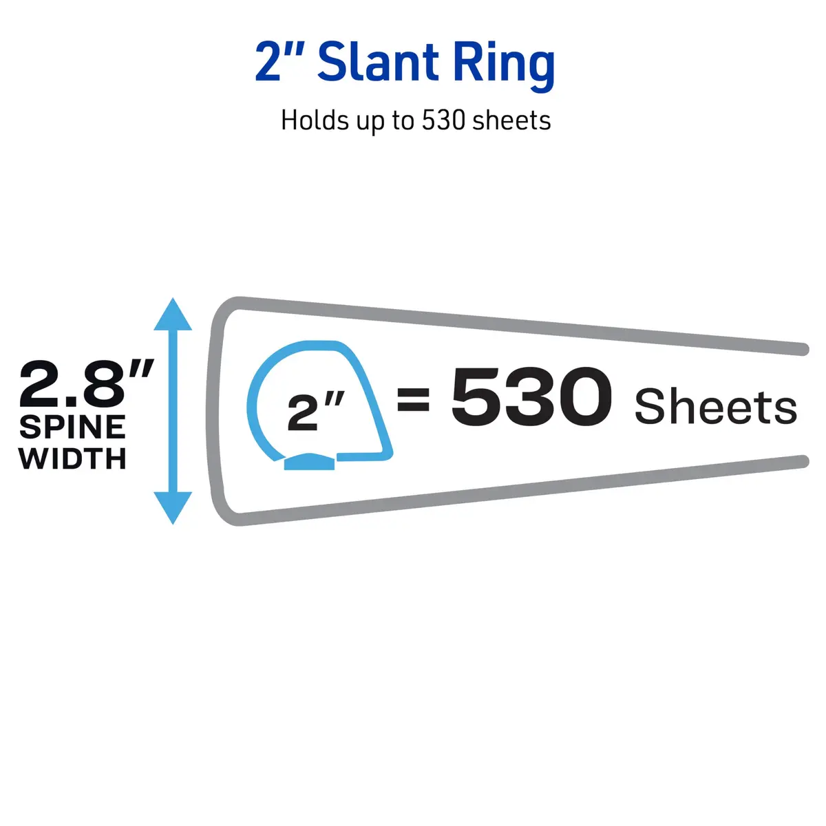 Avery Durable View 3 Ring Binder, 2 Inch Slant Rings, 530-Sheet Capacity, DuraHinge, Dark Blue (Pack of 6) | Professional Organization for Documents - view 4