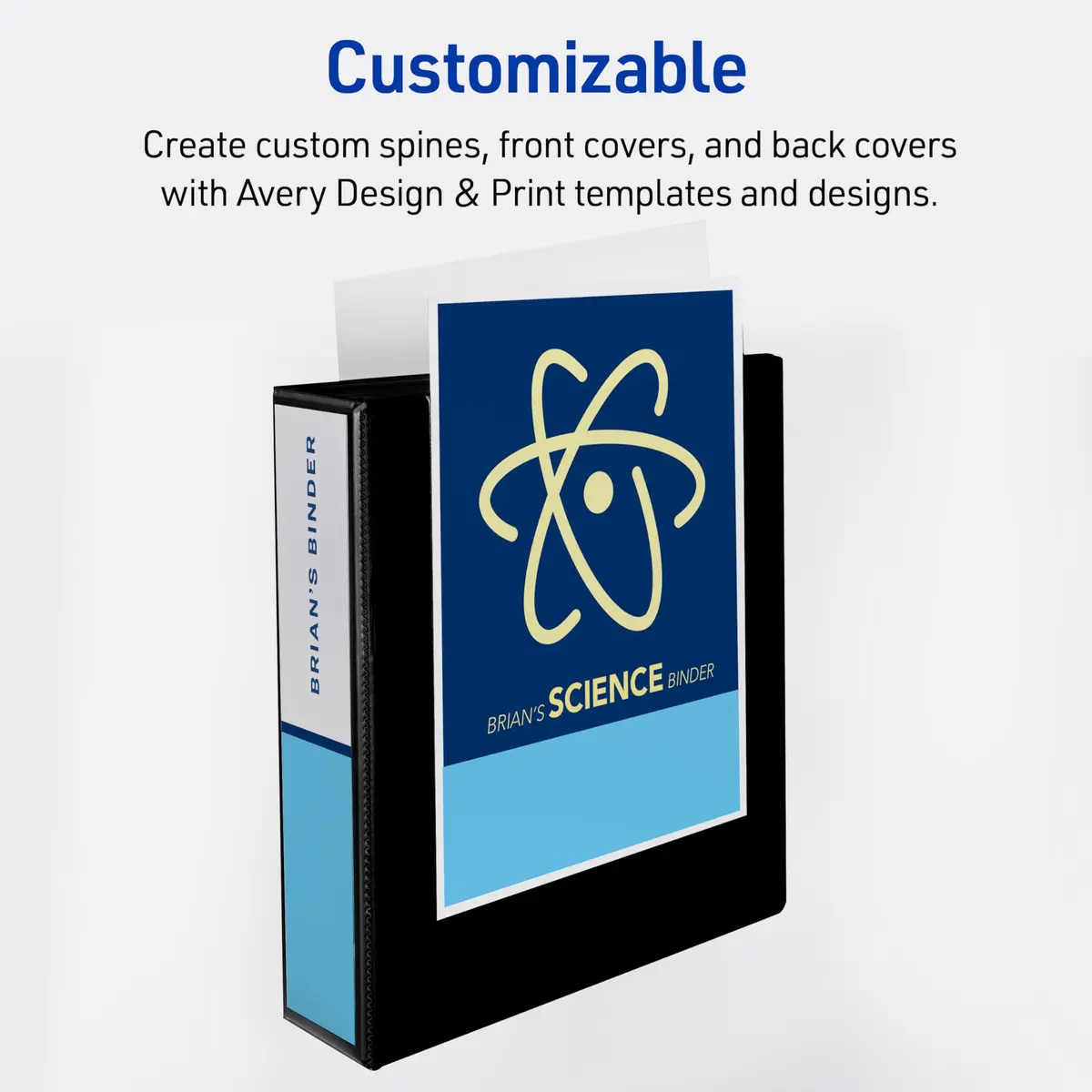 Avery Durable View 3 Ring Binder, 2 Inch Slant Rings, 530-Sheet Capacity, DuraHinge, Dark Blue (Pack of 6) | Professional Organization for Documents - view 5
