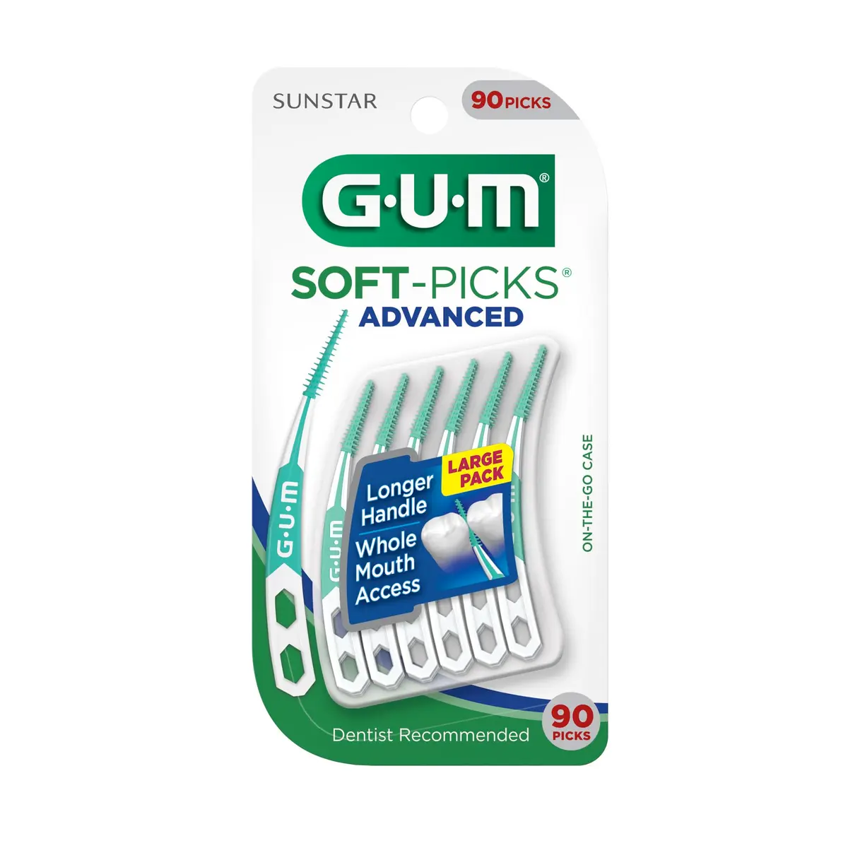 GUM Soft-Picks Advanced Dental Picks for Teeth Cleaning 90 Count | Soft Bristles for Plaque Removal - view 6