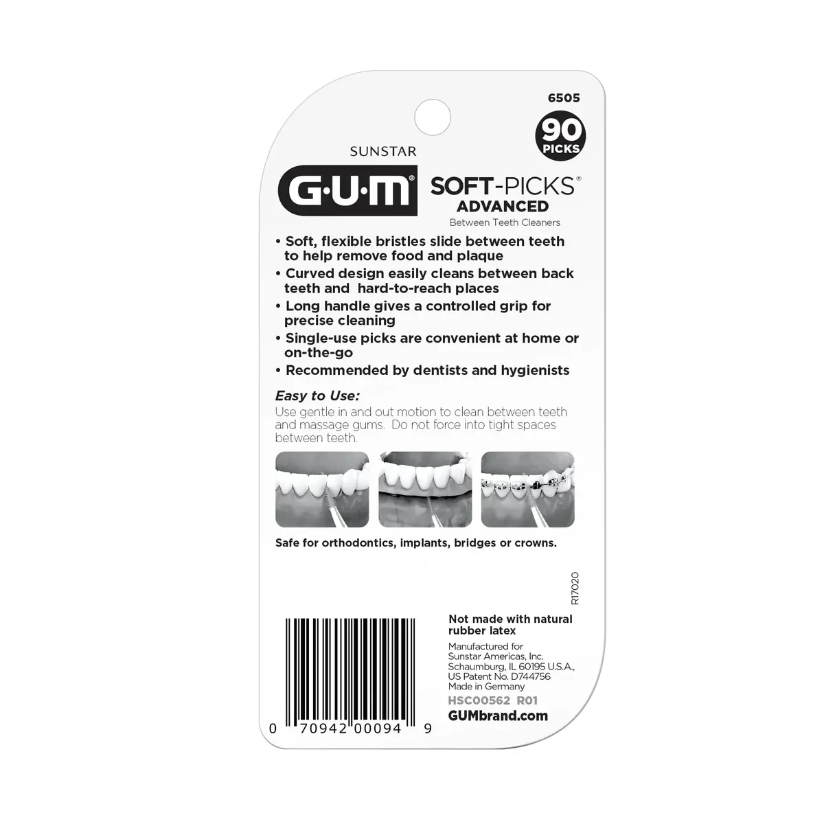 GUM Soft-Picks Advanced Dental Picks for Teeth Cleaning 90 Count | Soft Bristles for Plaque Removal - view 7