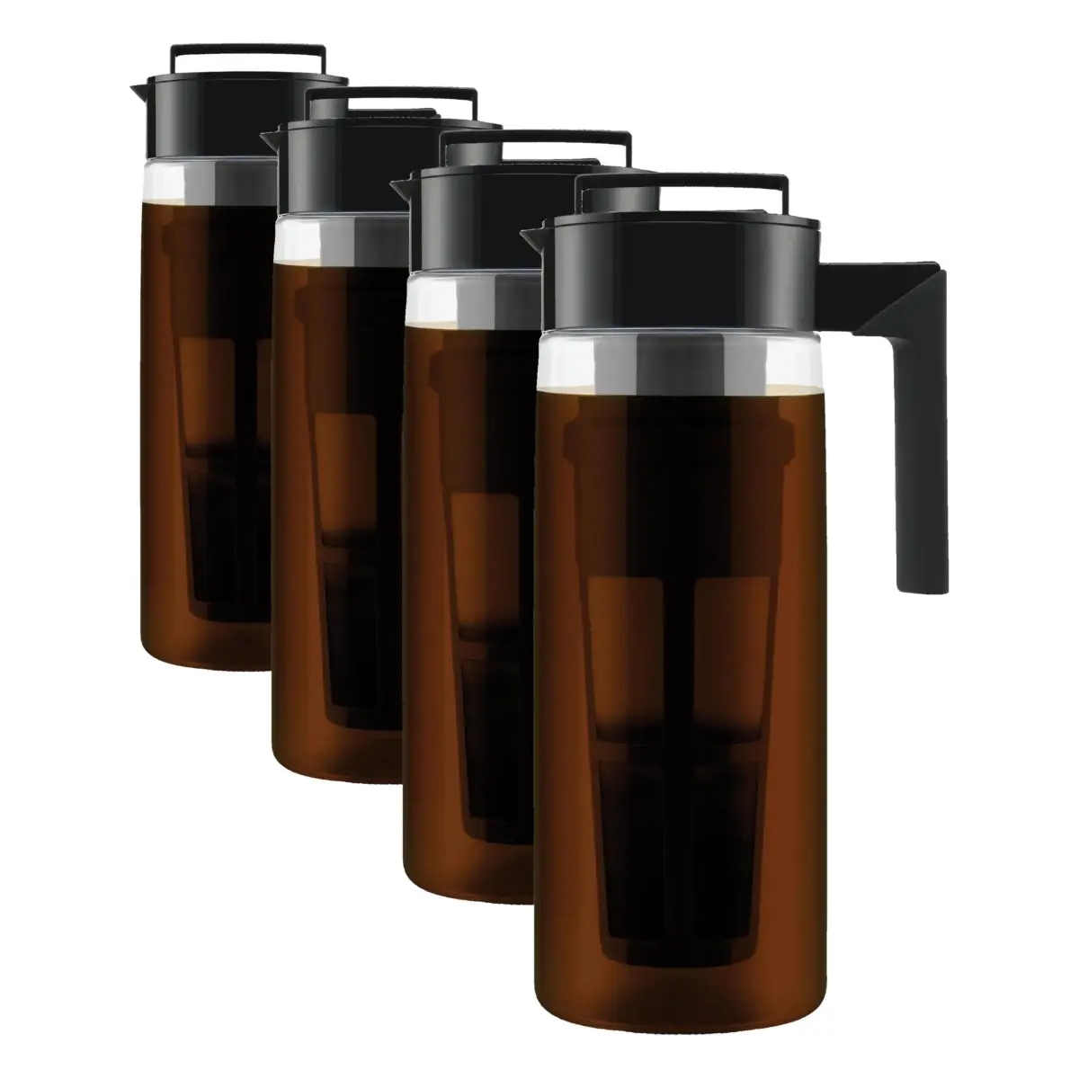Takeya Deluxe Cold Brew Coffee Maker 2 qt (757 ml) Pack of 4 | Shatter-Proof Tritan Pitcher with Airtight Lid & Fine-Mesh Filter - main product image