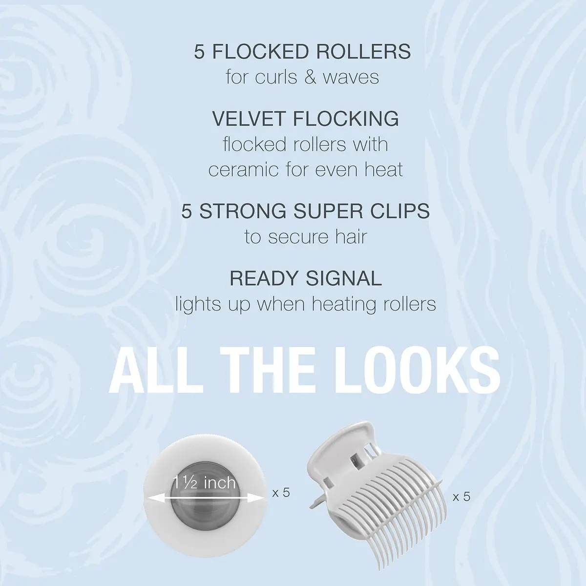 Conair Double Ceramic Hot Rollers 1½-Inch Pink/White | Long, Medium & Short Hair, Dual Voltage - view 2