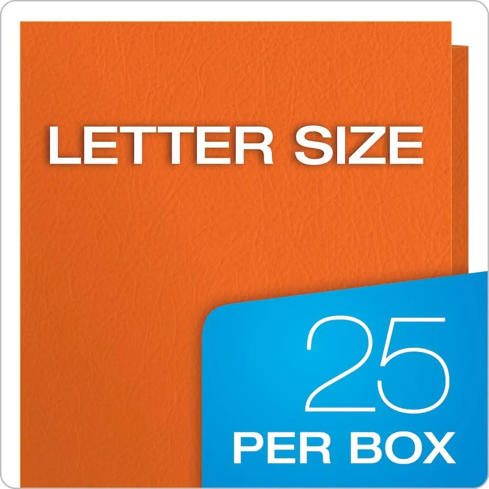 Oxford Twin-Pocket Folders, Letter Size, Orange, 125 Count | Textured Paper for Professional Organization - view 3