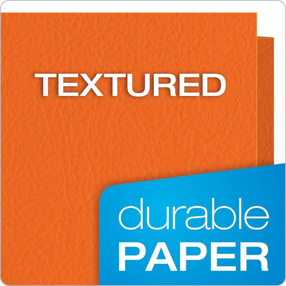 Oxford Twin-Pocket Folders, Letter Size, Orange, 125 Count | Textured Paper for Professional Organization - view 4