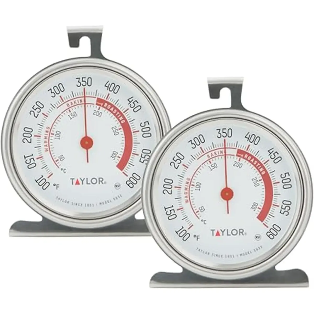 Taylor 5932 Large Dial Oven Thermometer, 3.25 Inch Stainless Steel Kitchen Cooking Thermometer for Oven, BBQ, Grill, Roasting, High Heat Resistance, Silver (Pack of 12) - main product image