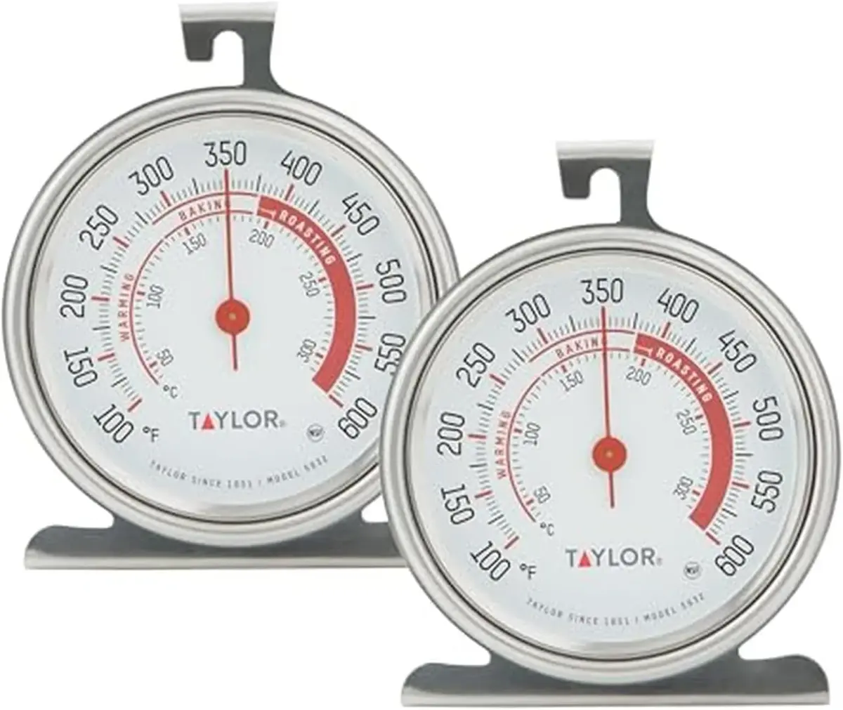 Taylor 5932 Large Dial Oven Thermometer, 3.25 Inch Stainless Steel Kitchen Cooking Thermometer for Oven, BBQ, Grill, Roasting, High Heat Resistance, Silver (Pack of 12) - main product image