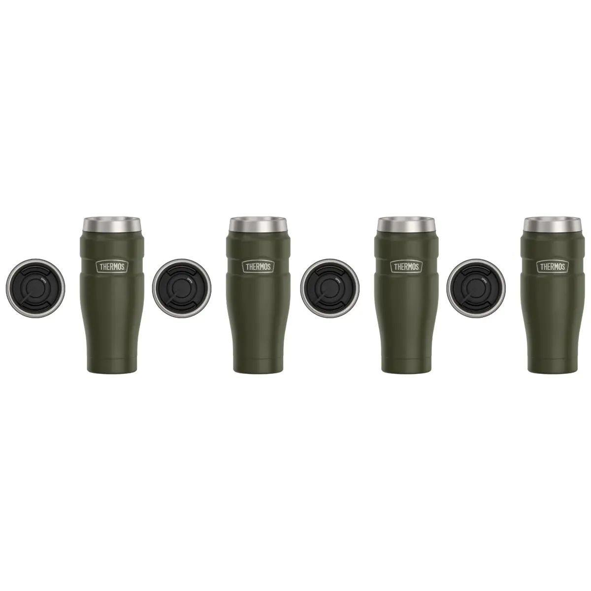 THERMOS Stainless King 16oz Travel Tumbler - Army Green (4-Pack) - main product image