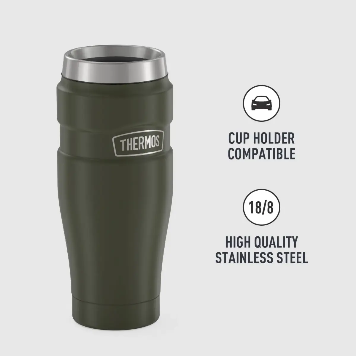 THERMOS Stainless King 16oz Travel Tumbler - Army Green (4-Pack) - view 4
