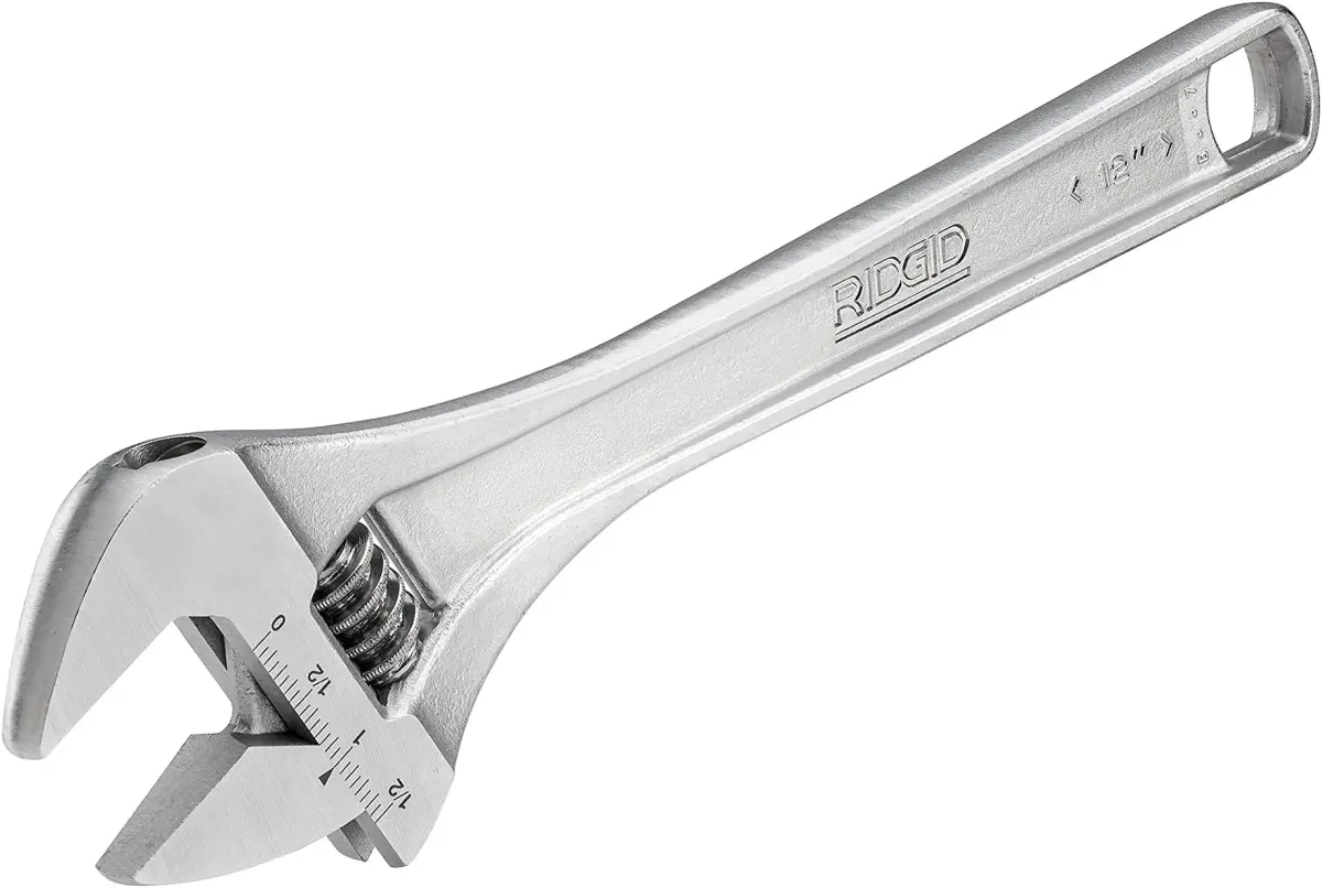 RIDGID 86917 Adjustable Wrench 12-inch (300 mm) | 1-5/16-inch (35 mm) Jaw Opening, SAE & Metric Scales, Pack of 6 - main product image