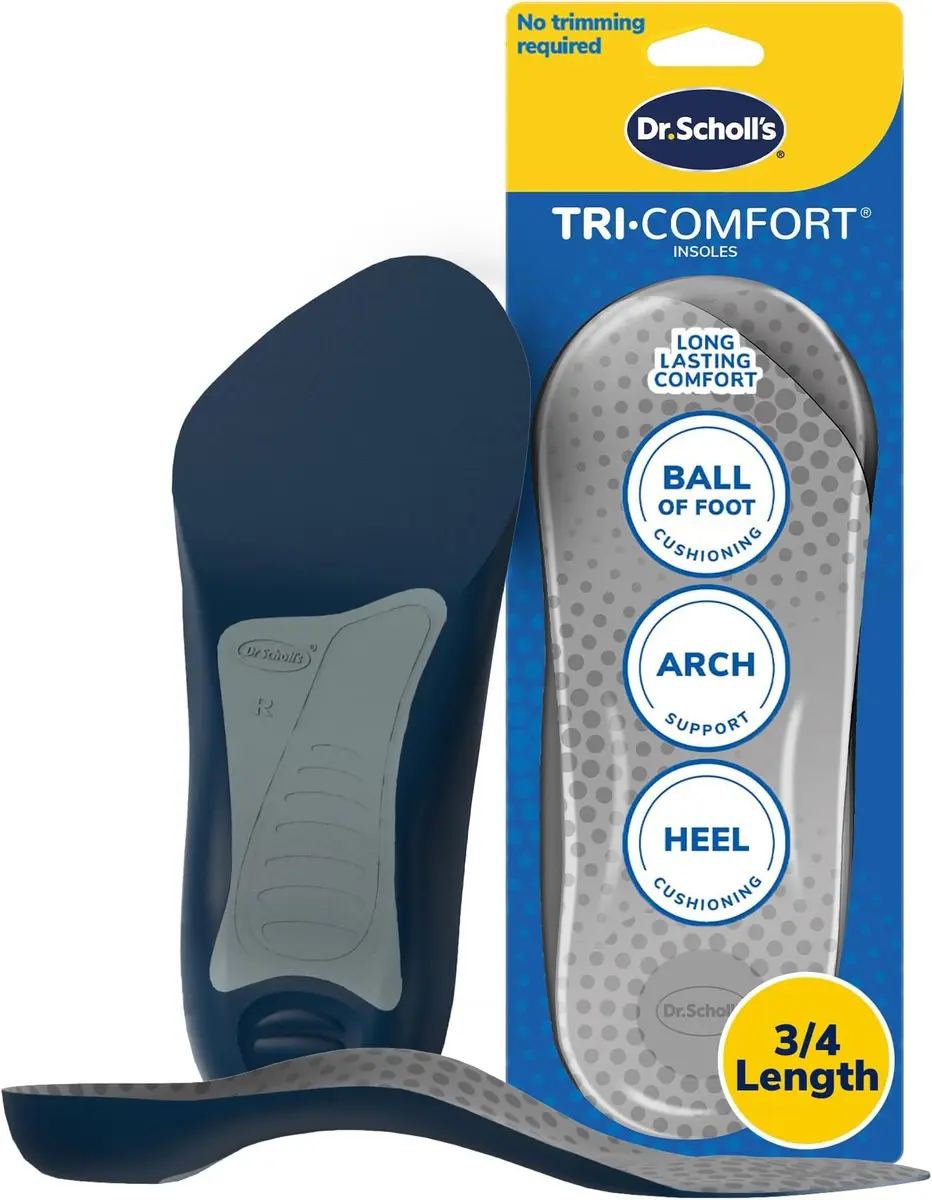 Dr. Scholl’s Comfort Tri-Comfort Insoles for Men, Size 8-14 (12 Pairs) | FDA Approved Arch Support - main product image