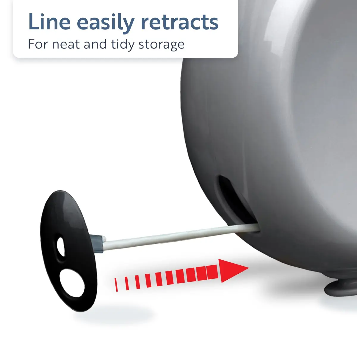Minky Homecare Retractable Clothesline 49 Feet (14.9 m) Gray | Heavy Duty PVC Coated Line, Pack of 6 - view 5