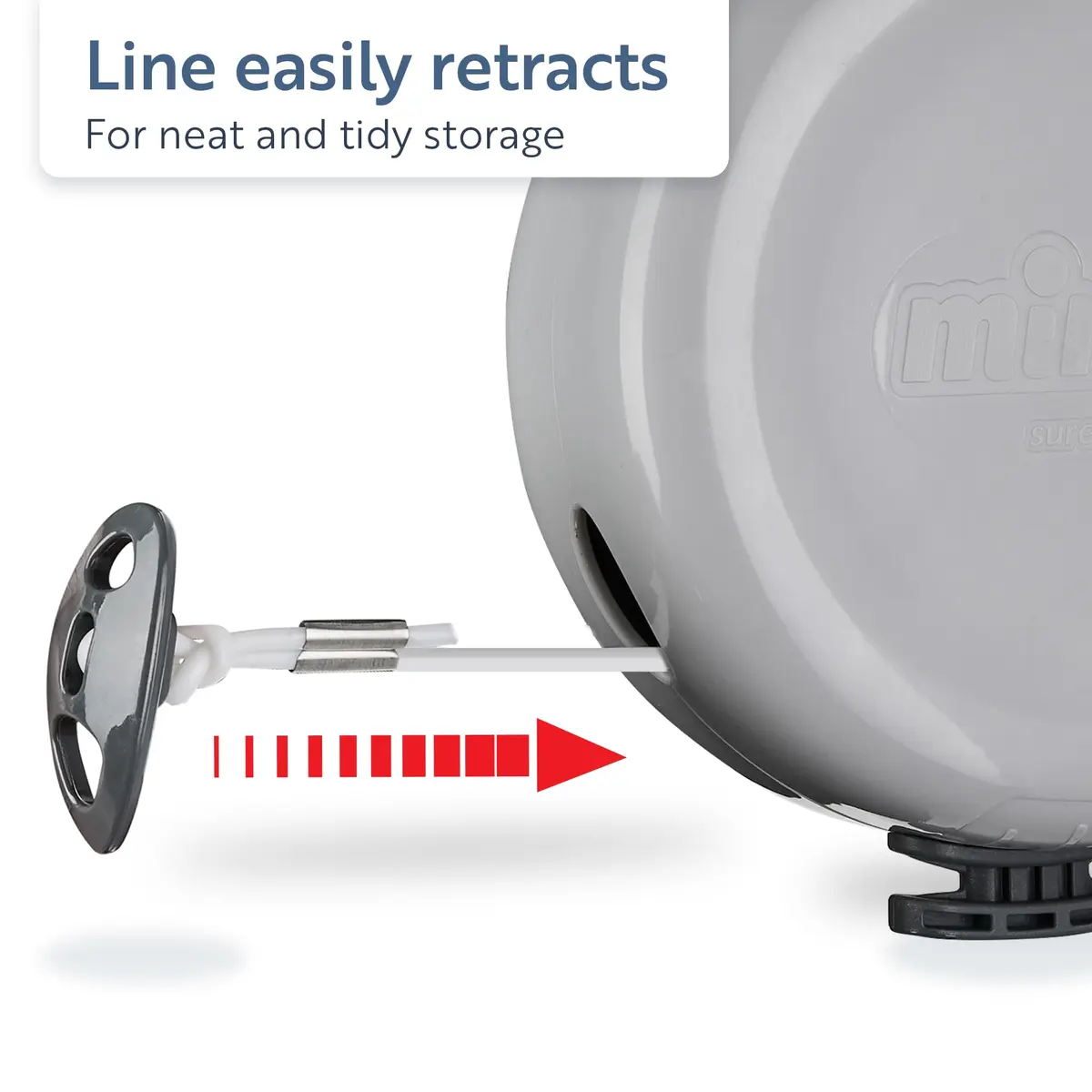 Minky Homecare Retractable Clothesline 49 Feet (14.9 m) Gray | Heavy Duty PVC Coated Line, Pack of 6 - view 3