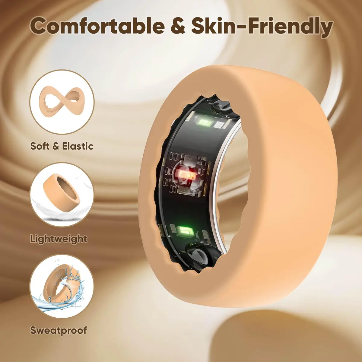 BO&DQQ 15 Pack Ultra-Thin Silicone Covers for Oura Ring Gen 4/4 Ceramic/3 | Precise Sensor Fit & Waterproof - view 3