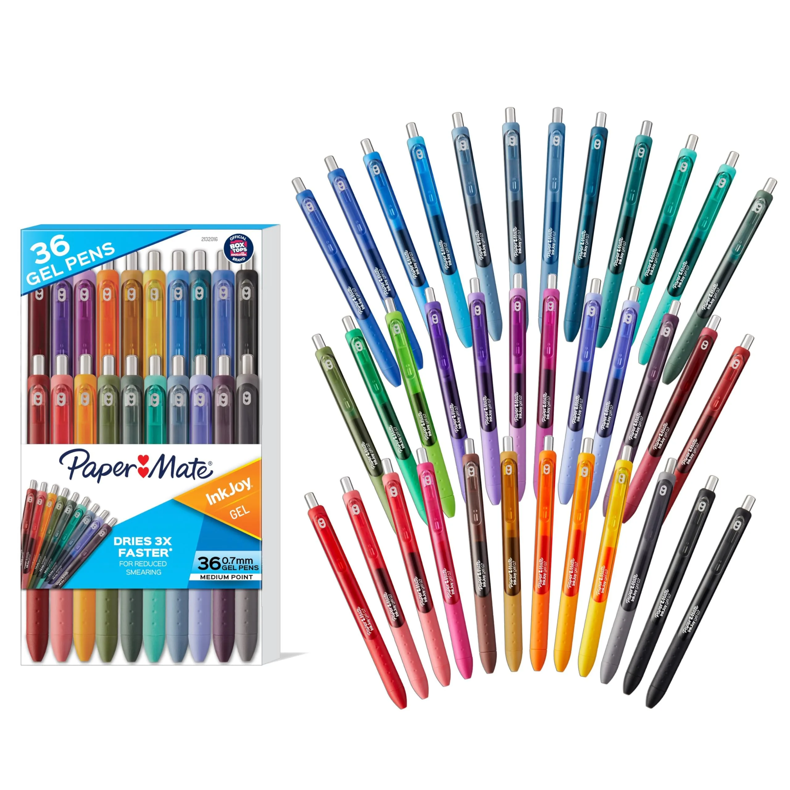 Paper Mate InkJoy Gel Pens Retractable Medium Point 0.7mm 216 Count Assorted Colors | Smooth Writing Instrument for Students & Office - main product image