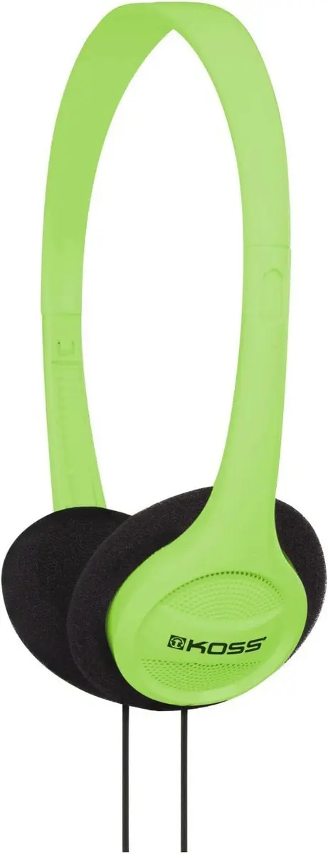 Koss KPH7G Portable On-Ear Headphone with Adjustable Headband - Green, 8.7 x 6.2 x 2.0, (Pack of 6) - main product image