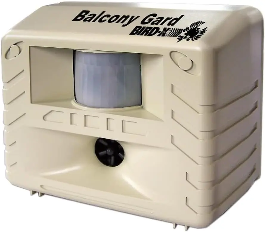Bird-X Balcony Gard Ultrasonic Bird Preventer, Outdoor Bird Decoy with Motion-Sensor, Covers up to 900 sq. ft., 15-25 kHz Frequency | Humane Bird Deterrent - view 2
