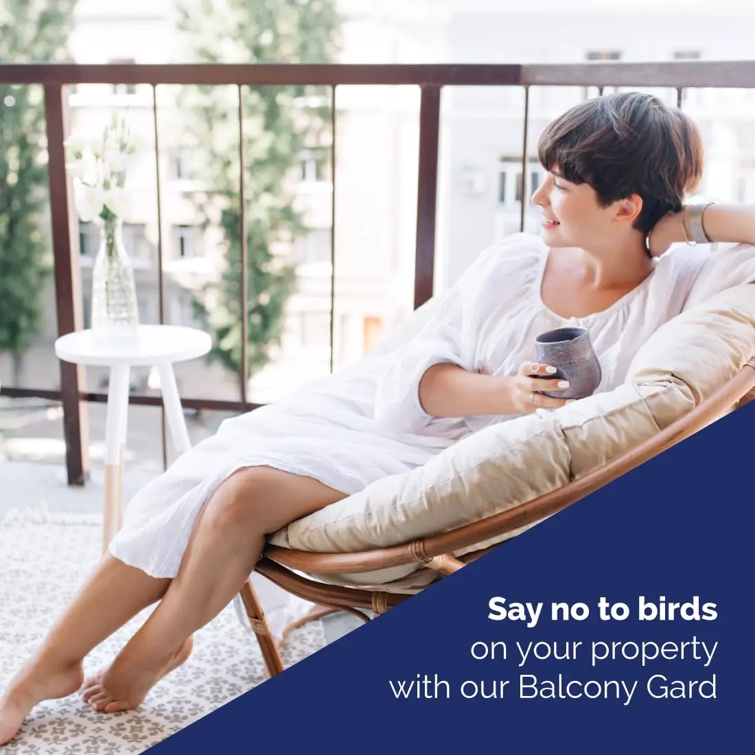 Bird-X Balcony Gard Ultrasonic Bird Preventer, Outdoor Bird Decoy with Motion-Sensor, Covers up to 900 sq. ft., 15-25 kHz Frequency | Humane Bird Deterrent - view 7