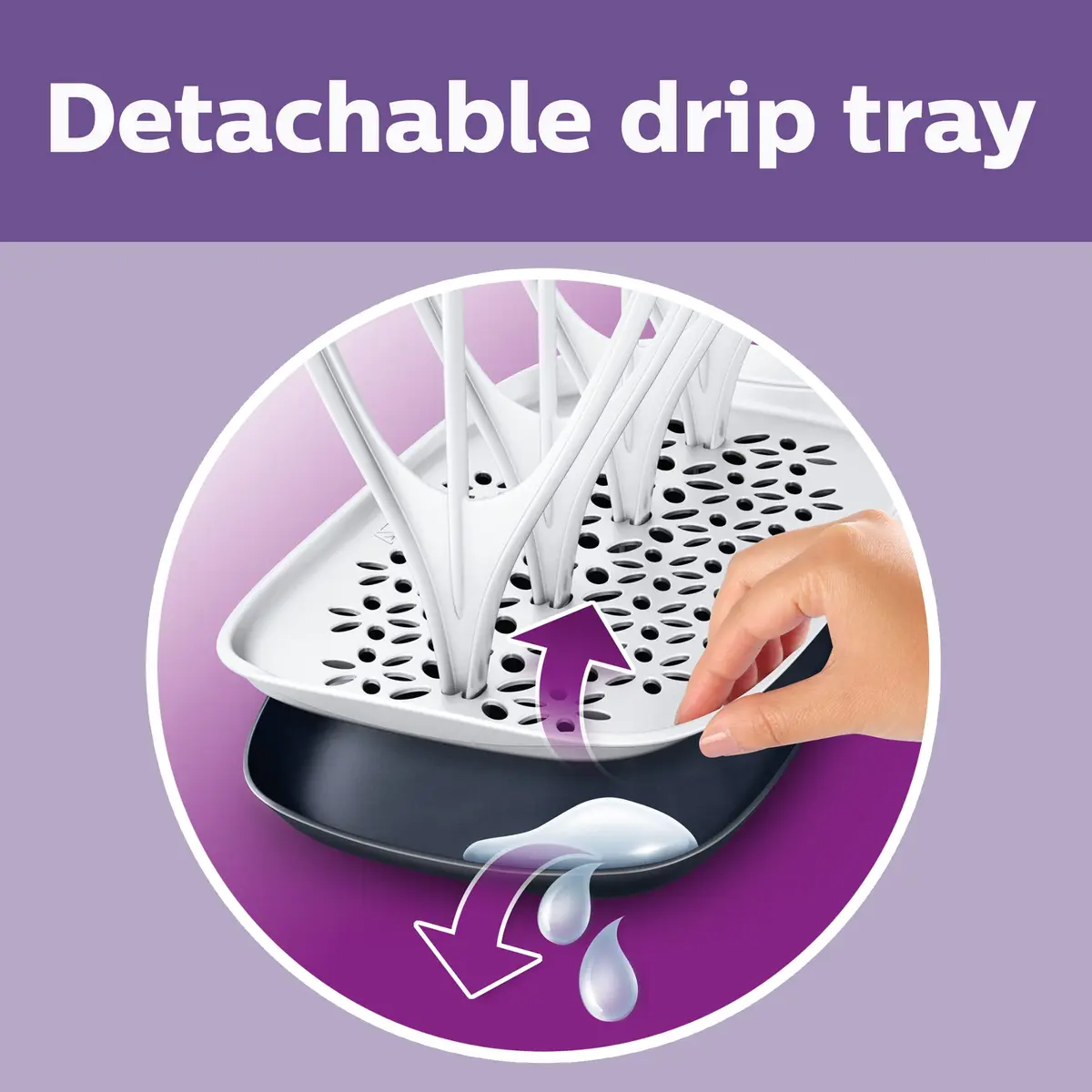 Philips Avent Drying Rack White SCF149/00 | Fits 8 Bottles, Nipples, Pump Parts & Accessories | 33cm (13.1") Long - view 4