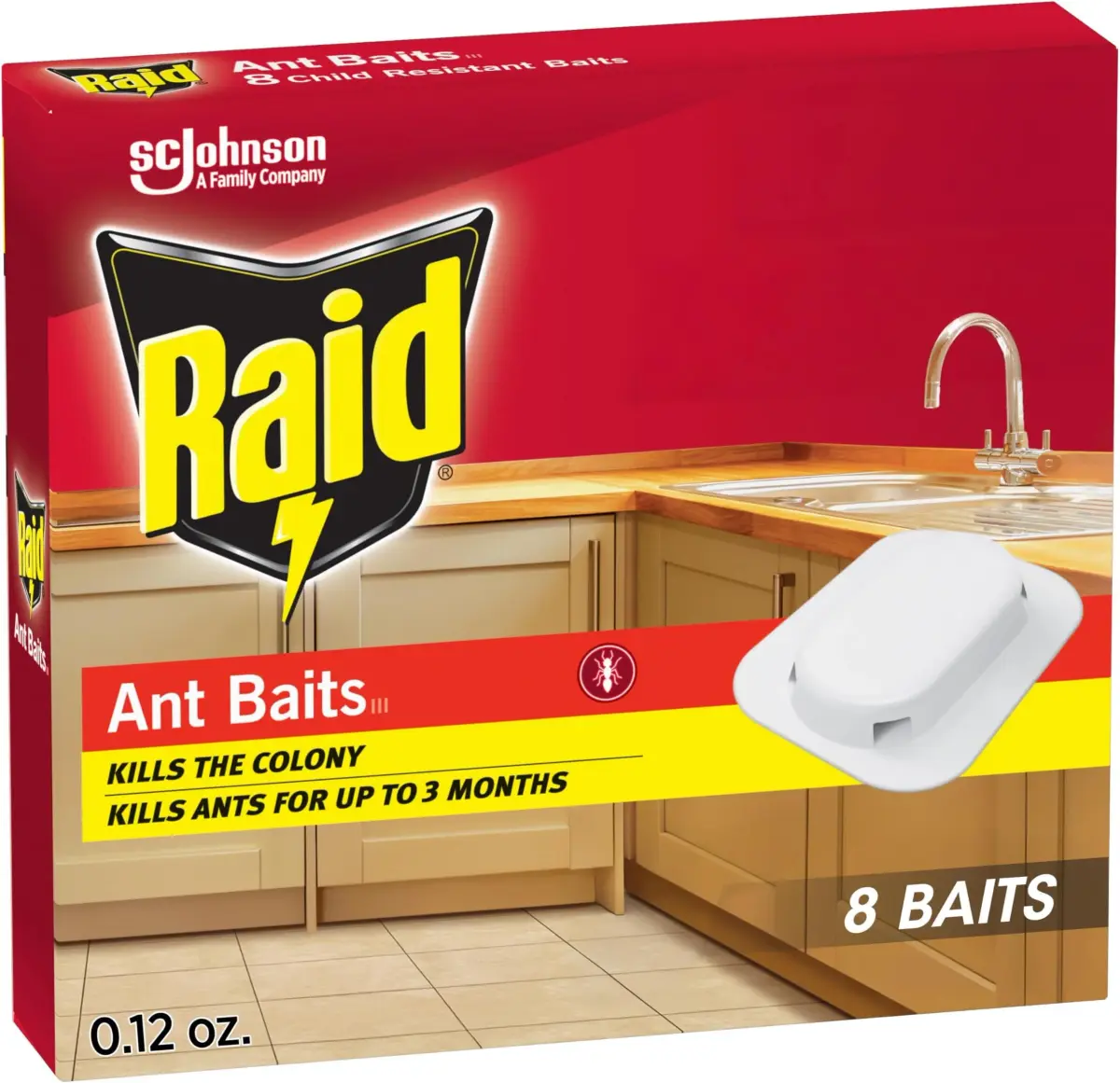 Raid Ant Killer Baits, Child Resistant, 96 Count (Pack of 12) | Kills Colony for 3 Months - main product image