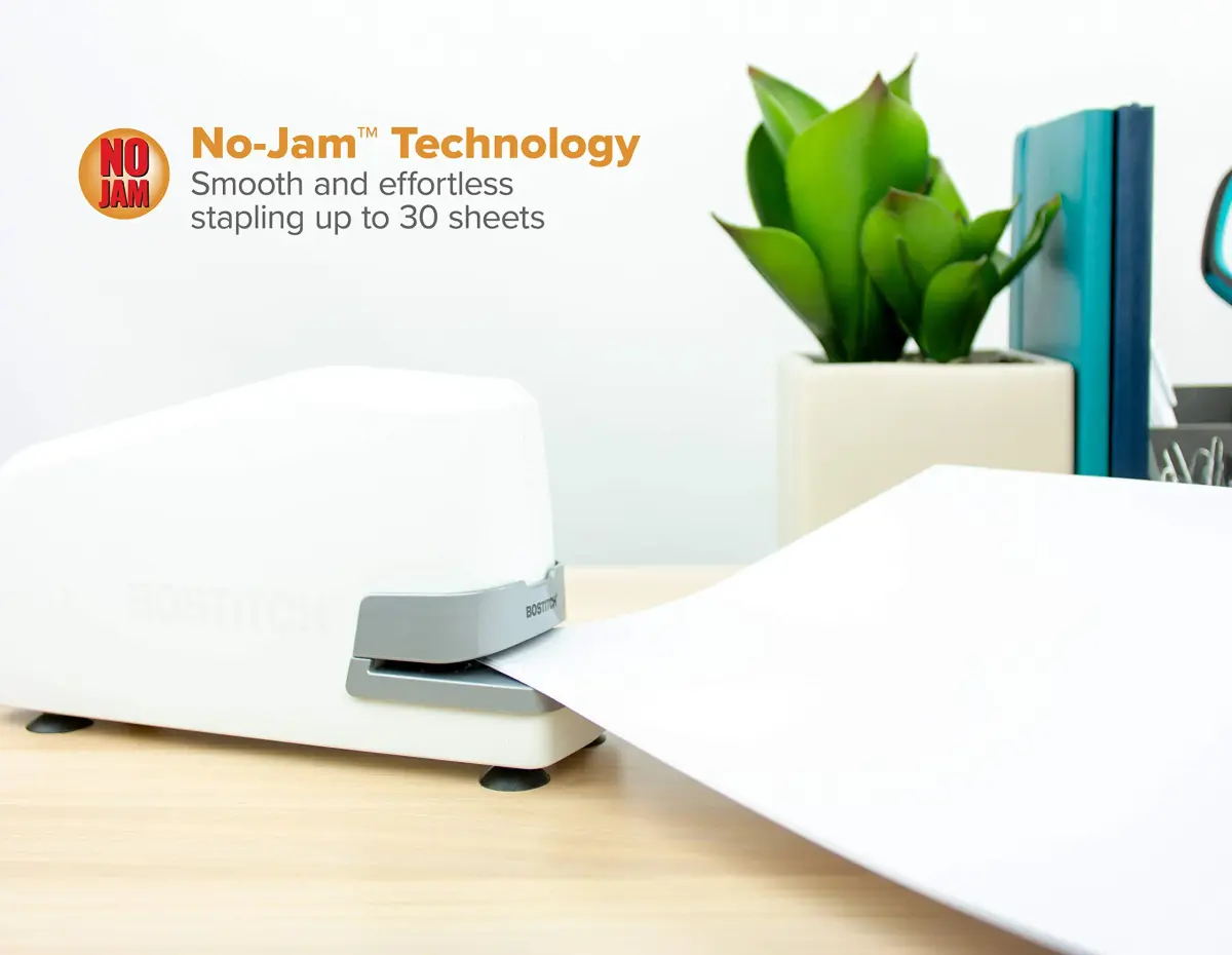 Bostitch Office Impulse 30 Sheet Electric Stapler - Heavy Duty, No-Jam, White (Pack of 6) | 3X Faster Stapling Speed - view 2