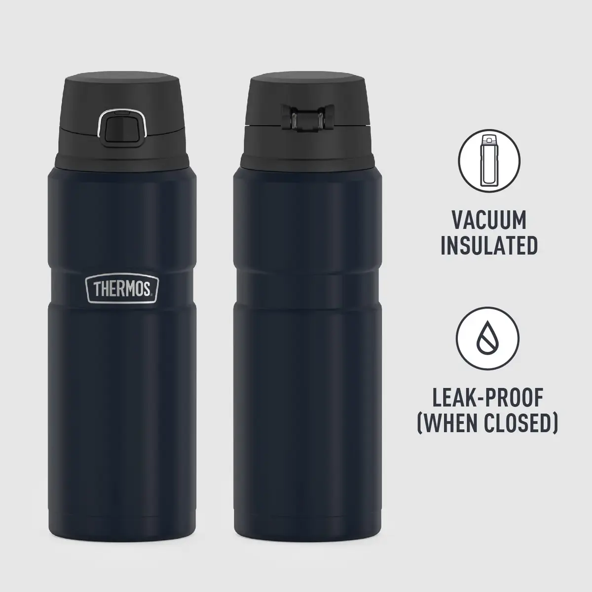 THERMOS Stainless King Vacuum-Insulated Drink Bottle 24oz | Keeps Drinks Hot 18h Cold 24h - view 2