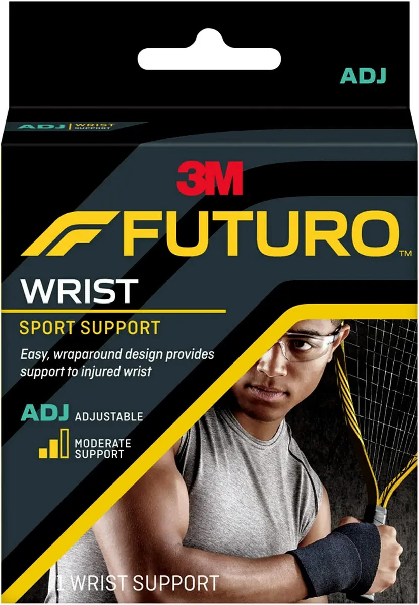 Futuro Sport Wrist Support Brace Adjustable Black 12-Pack | Moderate Support for Pain Relief - main product image