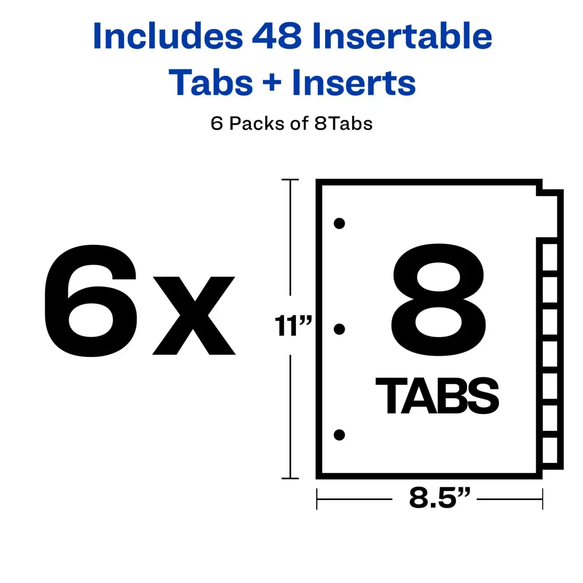 Avery 8-Tab Binder Dividers with Big Tabs, Multicolor Inserts, 48-Tab Set | Organize School, Office, or Home - view 3