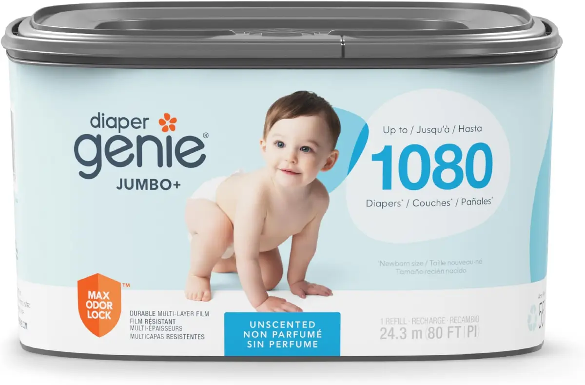 Diaper Genie Jumbo+ Square Refill 1080 Count | Odor Locking, Long-Lasting, Compatible with Diaper Genie Pails - main product image