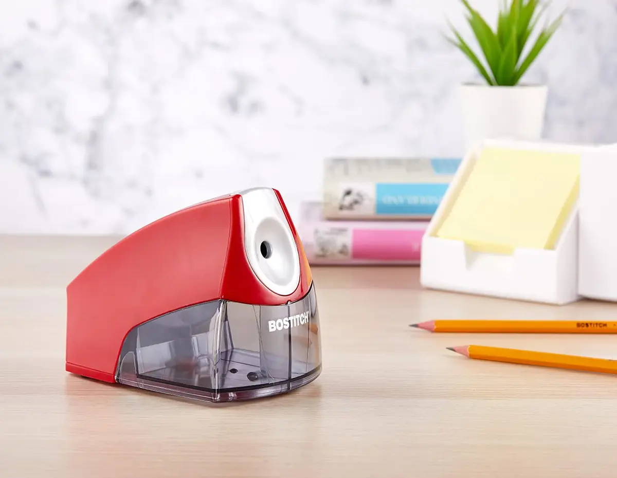 Bostitch Office Electric Pencil Sharpener for Classroom & Desk Use, Heavy-Duty Stall-Free Motor, High-Capacity Shavings Tray, Red | 6 Pack - view 5