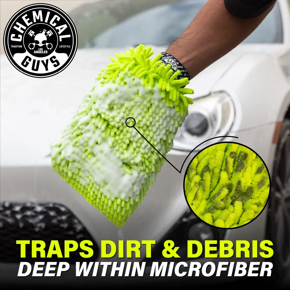 Chemical Guys Chenille Premium Microfiber Wash Mitt (Pack of 12) | Ultra-Soft Car Wash Glove for Scratch-Free Finish - view 7
