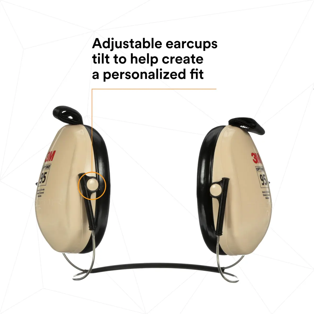 3M PELTOR Optime 95 Earmuffs, Behind-the-Head, 21 dB NRR, 78 oz (2.22 kg) | Industrial Hearing Protection - view 8