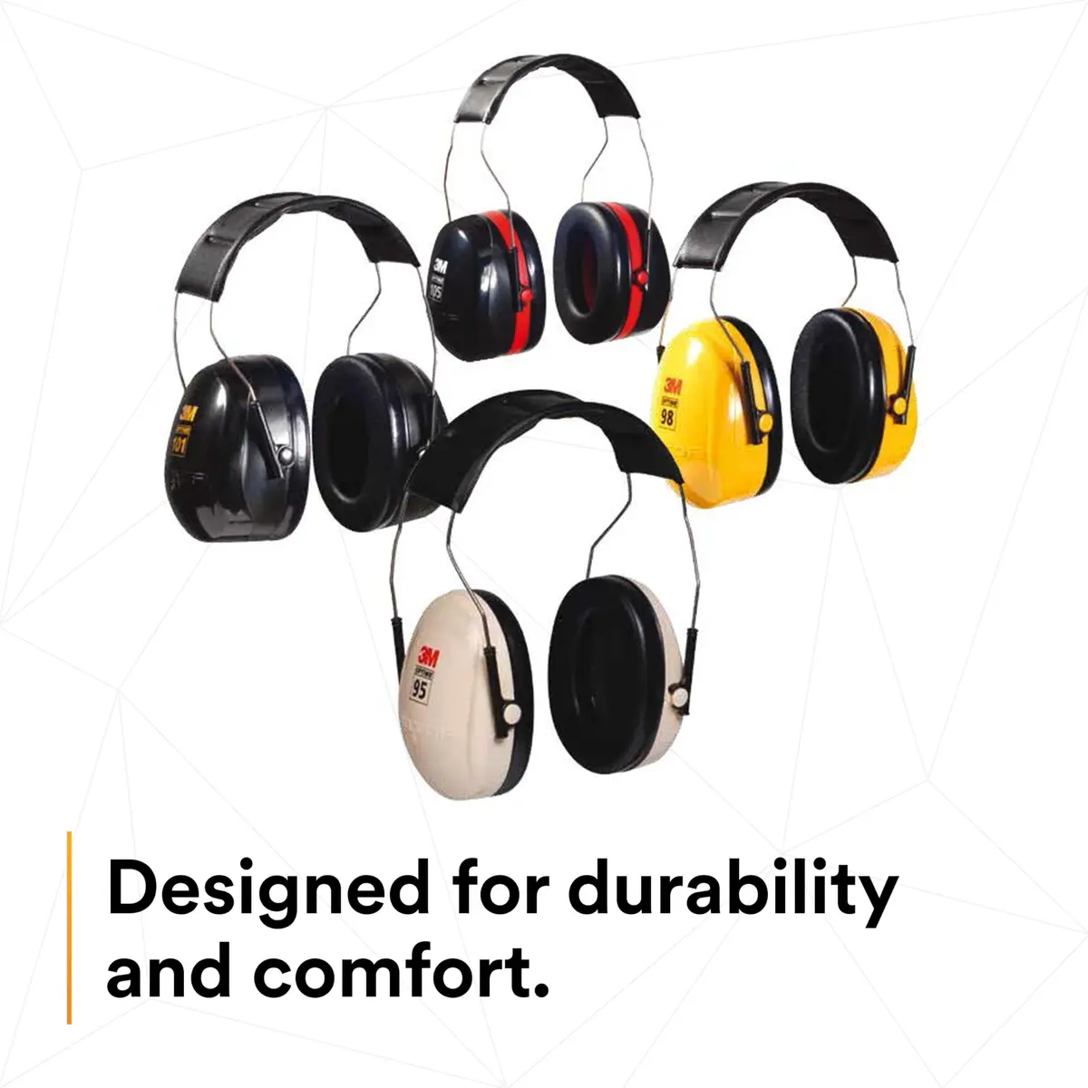 3M PELTOR Optime 95 Earmuffs, Behind-the-Head, 21 dB NRR, 78 oz (2.22 kg) | Industrial Hearing Protection - view 3